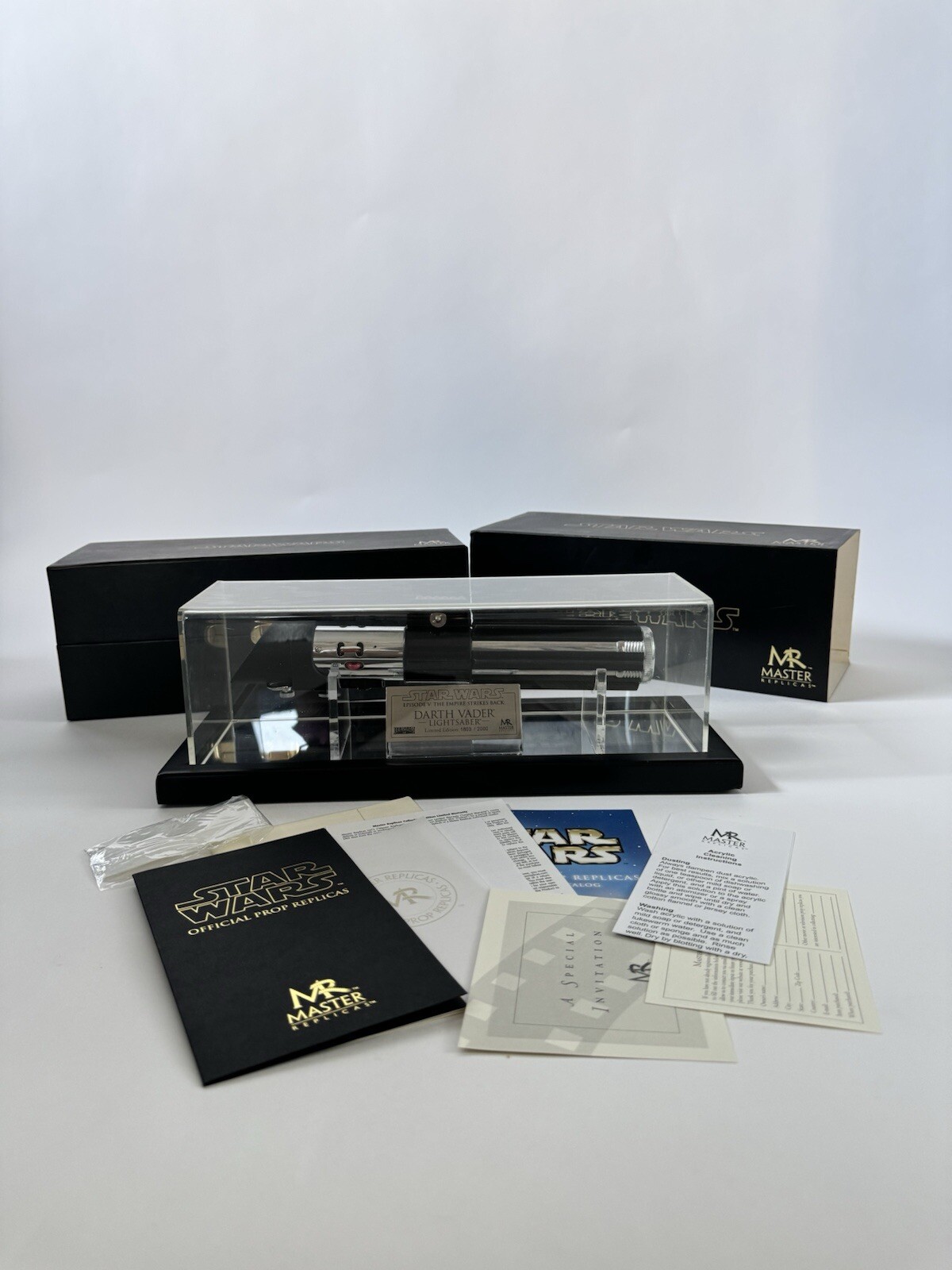 RARO Réplicas Maestras Star Wars EP V TESB Darth Vader Sable de Luz 1803/2000 con certificado