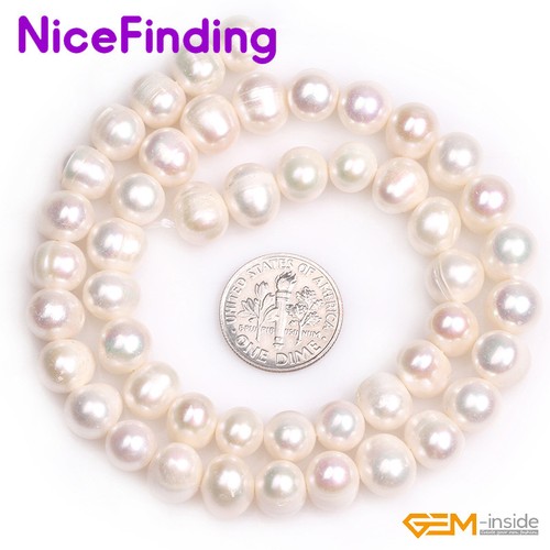 Cuentas redondas de perlas de agua dulce de 7-8 mm para joyería artesanía hilo suelto de 15"" - Imagen 27 de 28