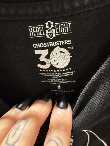 REBEL 8 X 30TH ANNIVERSARY GHOSTBUSTERS VINTAGE SLIMER SHIRT MEDIUM - Picture 2 of 2