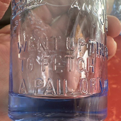 TIARA Glas Mini Krug & 2 Becher Gläser Kinderzimmer Reim blau Vintage 70er 80er - Bild 12 von 16