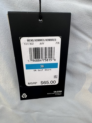 Under Armour Men's Shorts Golf Short 1377302 001 Lt. Blue Size 36NWT - Picture 3 of 5