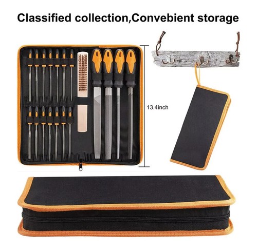 19Pcs File Set, Hand Metal File Drop Forged Alloy Steel File Set with Carry Case - Picture 10 of 13