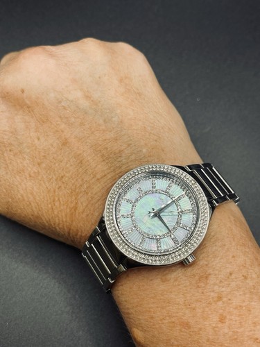 40MM Michael Kors Cubic Zirconia Pearl New Battery MK3395 I30 - Picture 17 of 17