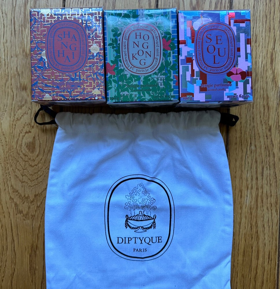 *NEW* DIPTYQUE City Candles Gift Bag Hong Kong Shanghai Seoul Scented 190g 6.5oz