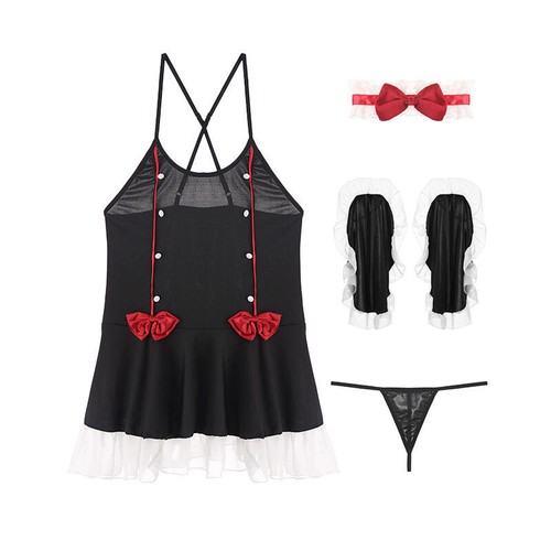 Women Sexy Lingerie Set Lace Dress Babydoll Cosplay Costume Outfit Suit G-string - Picture 349 of 427