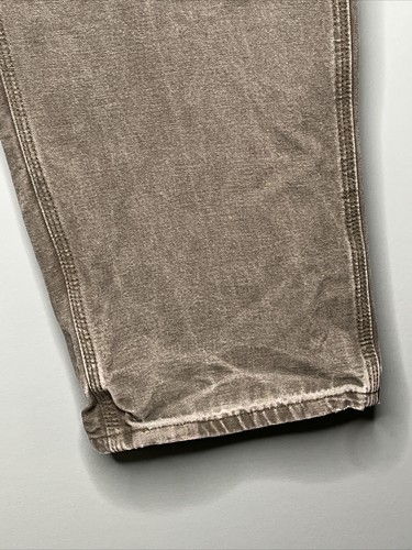 VTG Carhartt Carpenter Pants Men’s 36x29 Canvas Dungaree Fit B11 MOS Olive - Picture 7 of 10