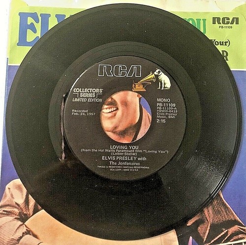 ELVIS PRESLEY  Loving You Let Me Be Your Teddy Bear 45 Vinyl with Picture Sleeve - Foto 2 di 2