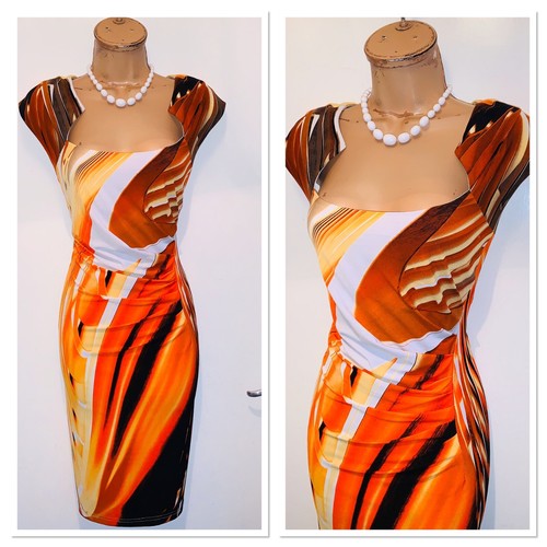 FRANK LYMAN Colorful Dress With Gathered Waist Uk Size 16 - Picture 7 of 12