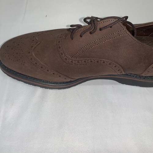 Vintage Stuart Mcguire Vibram Herren Leder Schuhe Flügelspitze Oxford braun 8,5 NEU Neu im Karton!