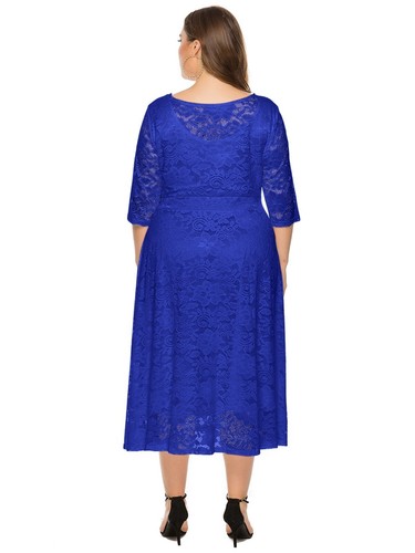 US Size 14-28 Women's Bridesmaid Evening Gown Cocktail Party Lace Pocket Dresses - Picture 76 of 86