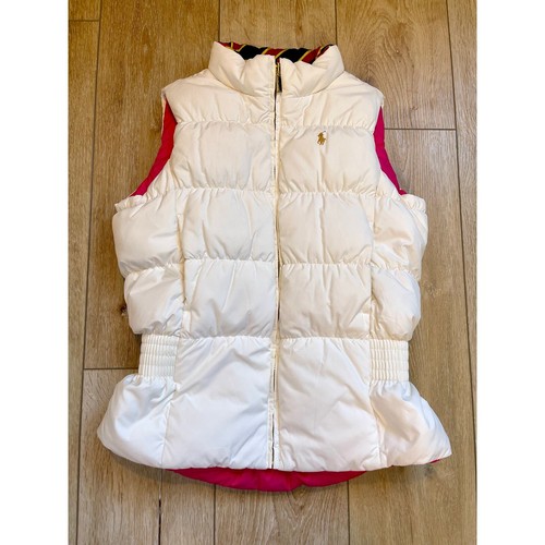 Ralph Lauren Girls XL or Women’s XS Reversible Preppy Puffer Vest Pink White  - Picture 1 of 5