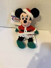 The Disney Store Mini Bean Bag Santa Minnie 7"