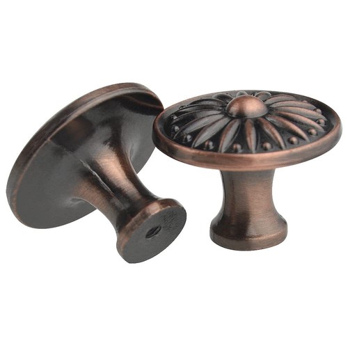 20 PCS Antique Dresser Knobs Round Pulls 35mm Diameter Vintage Flower Pattern... - Picture 4 of 5