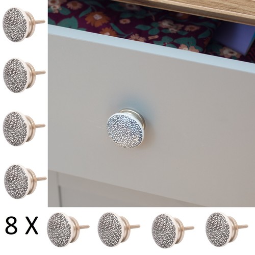 8 X Möbelknöpfe Set Griffe Schwarz Weiß Keramik Knöpfe Knäufe Knober Castro top - Bild 9 von 11