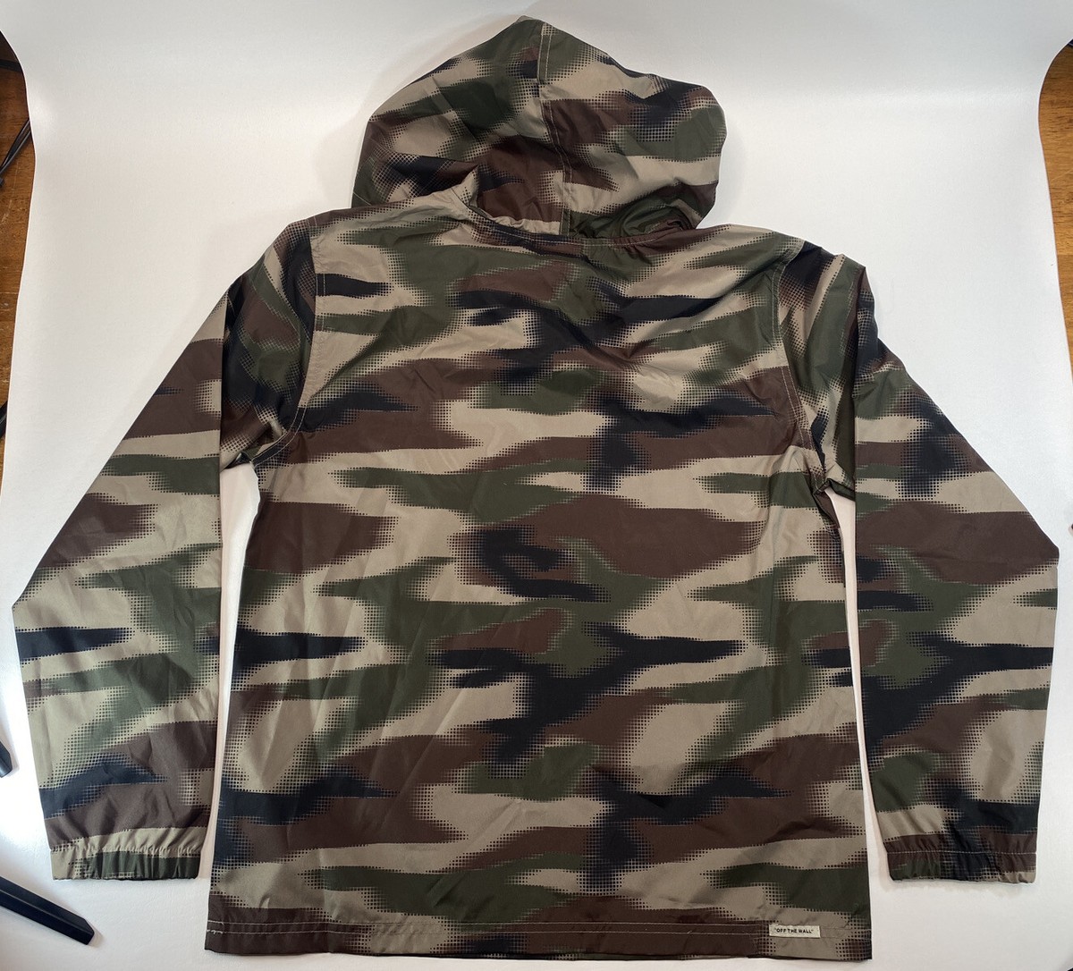 ジャケット・アウター 90-00s VANS Camo Anorak Jacket Vans Boys Sz L Camo 1/4 Zip Windbreaker Hoodie Anorak Jacket