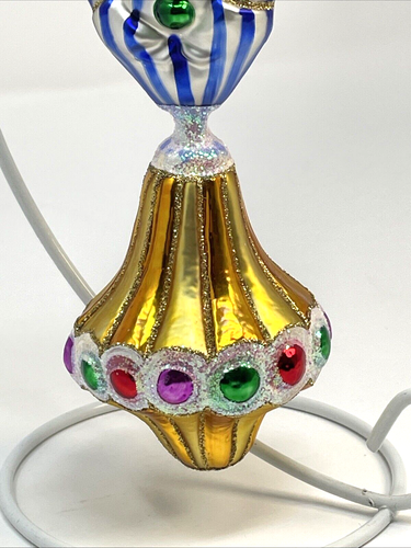 Christopher Radko "Topper" Spin Top 7 inch Glass Ornament Excellent - Picture 3 of 14