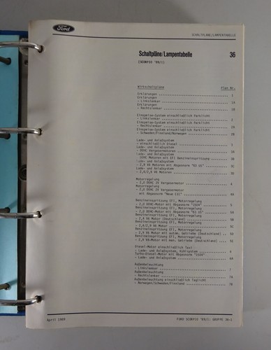 Manual De Taller Electricidad Esquemas Ford Scorpio 89/I /90 + Sierra 89 /I 1992 - Imagen 3 de 6
