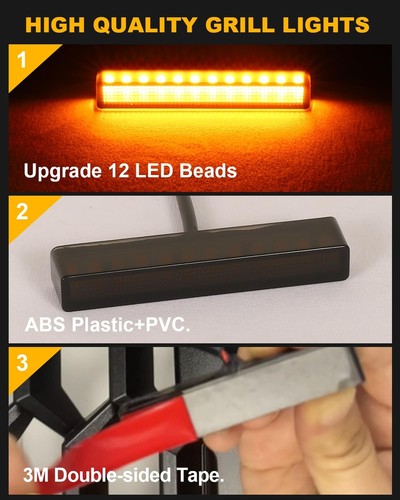 Amber Grill Lights for 2024 Toyota Tacoma LED Grille Lights Tacoma Accessorie... - Picture 3 of 6
