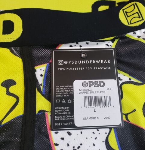 Mens Warped Smiles Underwear Briefs Boxers Smiley Face Pop Culture Sz Large NWT - Picture 2 of 6