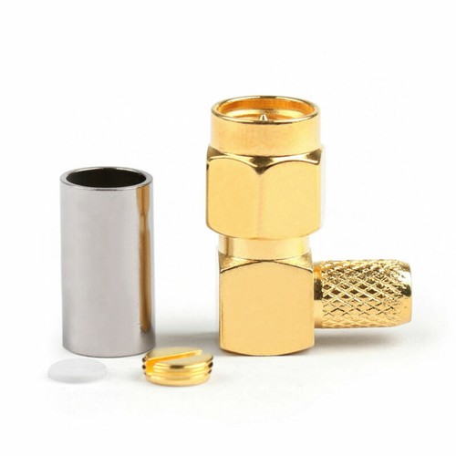 10× SMA Fiche mâle Angle droit Épingle Pour RG58 RG142 RG400 LMR195 Câble RF A - Zdjęcie 4 z 6