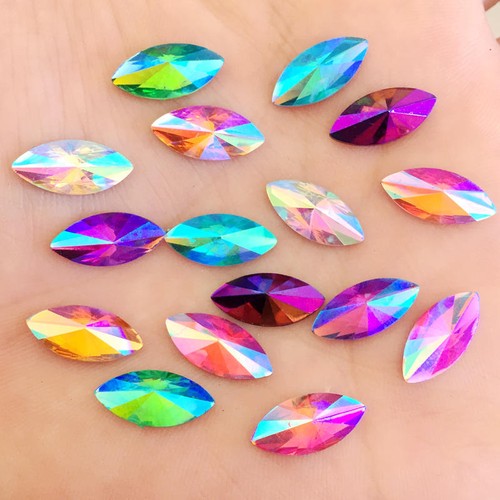 5*10mm 7*15mm Colorful Horse Eye Acryl Non Hotfix Rhinestones Crystal AcrylicB98 - Picture 27 of 27