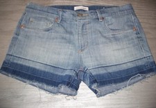 ANN TAYLOR LOFT blue denim cut-off jean shorts ladies size 6 28 frayed 3" inseam