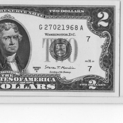 $2 UNCIRCULATED BIRTHDAY NOTE "27021968"; FEBRUARY 27, 1968 - Picture 1 of 3