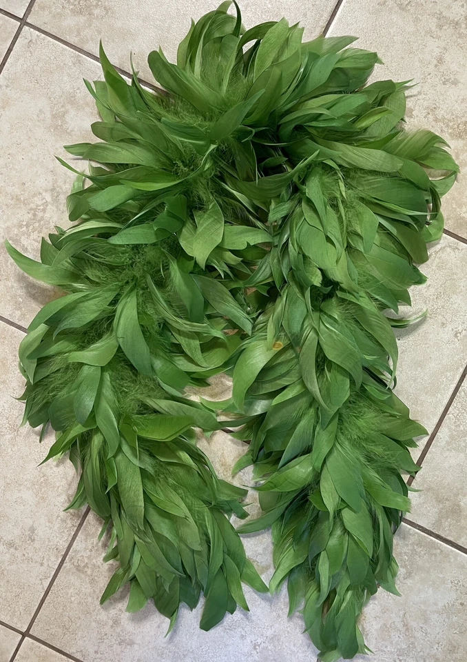Antigua bufanda boa con cuello de pluma verde aleta envoltura años 20 Art Deco para mujer francesa Foto 3 de 4