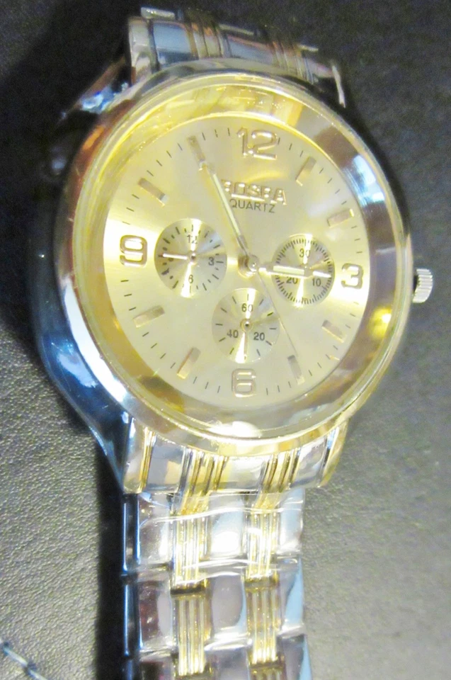 watch faux gold multi Dial Stainless Steel wristwatch jewelry chonographic - Image 2 of 2