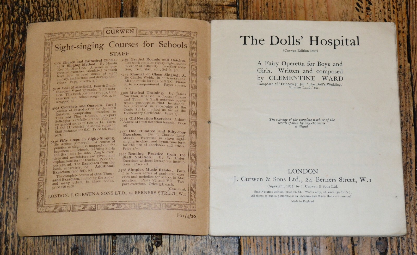 The Dolls' Hospital by Clementine Ward A Fairy Operetta for Boys