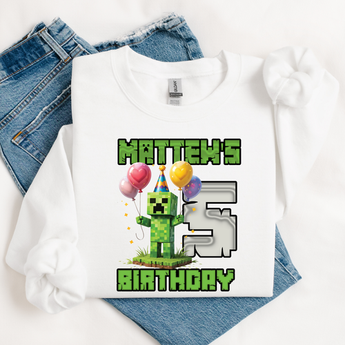Pixel Game Birthday Shirt - Custom Gamer Party Tee - Family Matching Gift - Picture 10 of 14