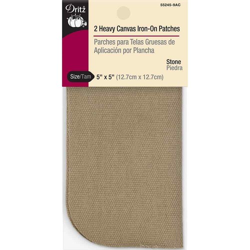 Dritz Canvas Iron-On Patches - Stone (2ct) - Picture 3 of 3