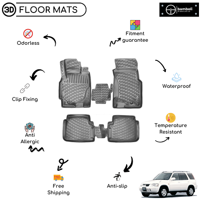 #ad Custom Molded Rubber Floor Mat for Honda CR V 96 01 Black $99.90