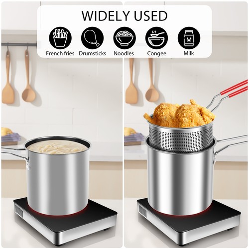 Deep Fryer Stainless Steel Uncoated Fryer Heat Resistant Oil Filter Pot Fryer﹏ - Picture 6 of 27