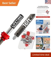 Pro Grade 16ft Telescoping Paint Pole - Never Sticks, Quick Adjust, 490 Promise