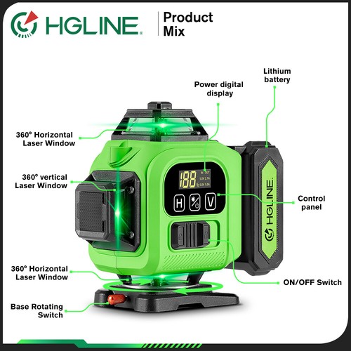 16 Lines Green Laser Level 4x360° Green Cross Line Professional for Construction - Picture 7 of 13