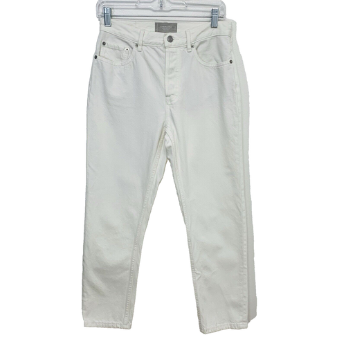 Everlane Jeans Woman 26 White 90s Cheeky Ankle 100% Organic Cotton Button Fly - Picture 1 of 15