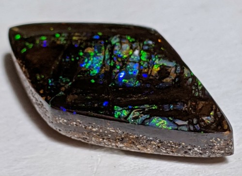 Impresionante ópalo fósil de madera de 12,4 quilates azul brillante verde forma libre QLD - Imagen 12 de 12