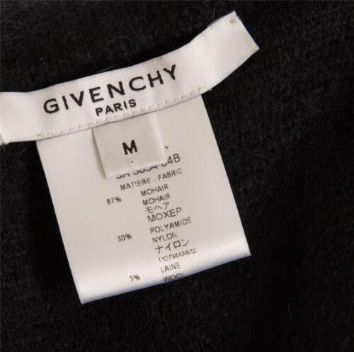 Givenchy Damen schwarz Mohair Wolle Strick Halstuch Rüsche Kragen Pullover Jacke M NEU - Bild 7 von 7