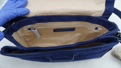Banana Republic Wildleder Schultertasche dunkelblau New York Fashion Week Frühling 2017 - Bild 9 von 10