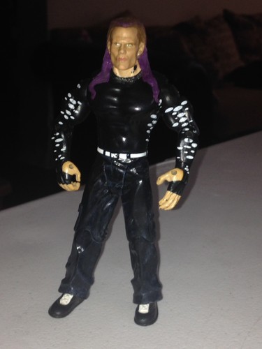 2003 WWE JEFF HARDY PURPLE HAIR WRESTLING ACTION FIGURE RARE JAKKS PACIFIC VHTF - Picture 9 of 12