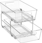 New 2-Tier Clear Basket Drawer Cabinet Pull-Out Organizer Fast Shipping
