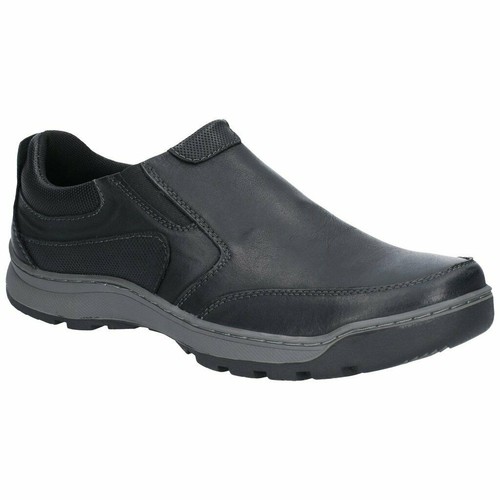 Mens Hush Puppies Jasper Casual Slip On Smart Leather Shoes Sizes 6 to 15 - Picture 2 of 12