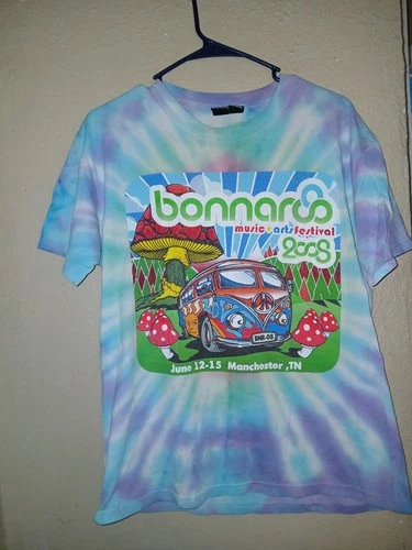Bonnaroo Music Festival Tie-Dye Concert Band Te 2000s vintage concert t-shirt, vintage, single stitch, B+ condition