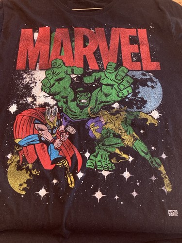 Marvel Comic Herren T-Shirt schwarz Gr. XL grün Hulk Grafik - Bild 3 von 6