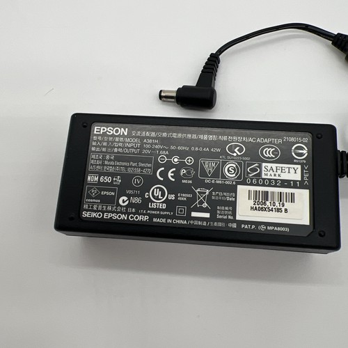 EPSON Picturemate PM200 A381H Genuine AC Power Supply Adapter Printer 42W 20V - Afbeelding 6 van 8