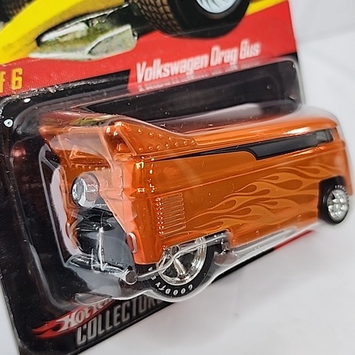 2006 Hot Wheels Real Riders Series 6 MOC Orange Volkswagen Drag Bus 1Of 6 - Picture 2 of 6