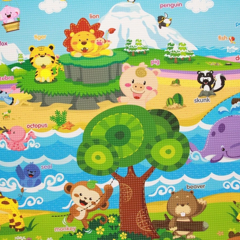 Alfombra de juego (grande, juguetona - Pinko & Friend) 82"" x 55"" original de una pieza rev... Foto 4 de 4