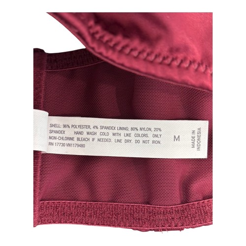 Top Bralette Auden Corsé Talla Mediana Borgoña Satén Deshuesado Bustier Camisola - Imagen 6 de 7