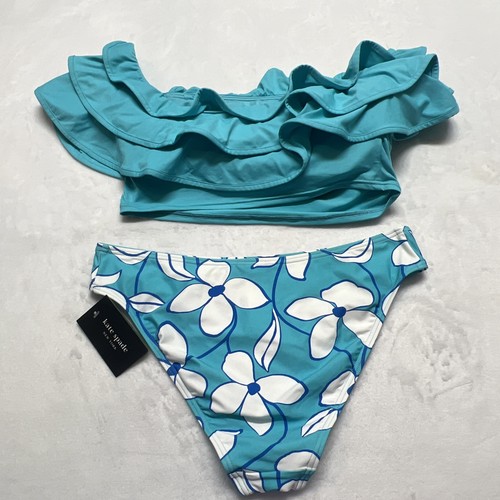 NWT Kate Spade Women's Swim Top Off-The-Shoulder Top & Floral Bottom Bikini 2 Pc - Picture 2 of 10